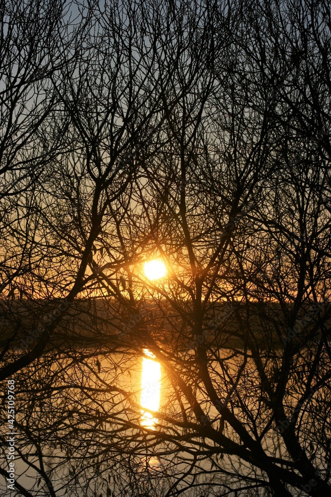 sunset over the river sunset over the river