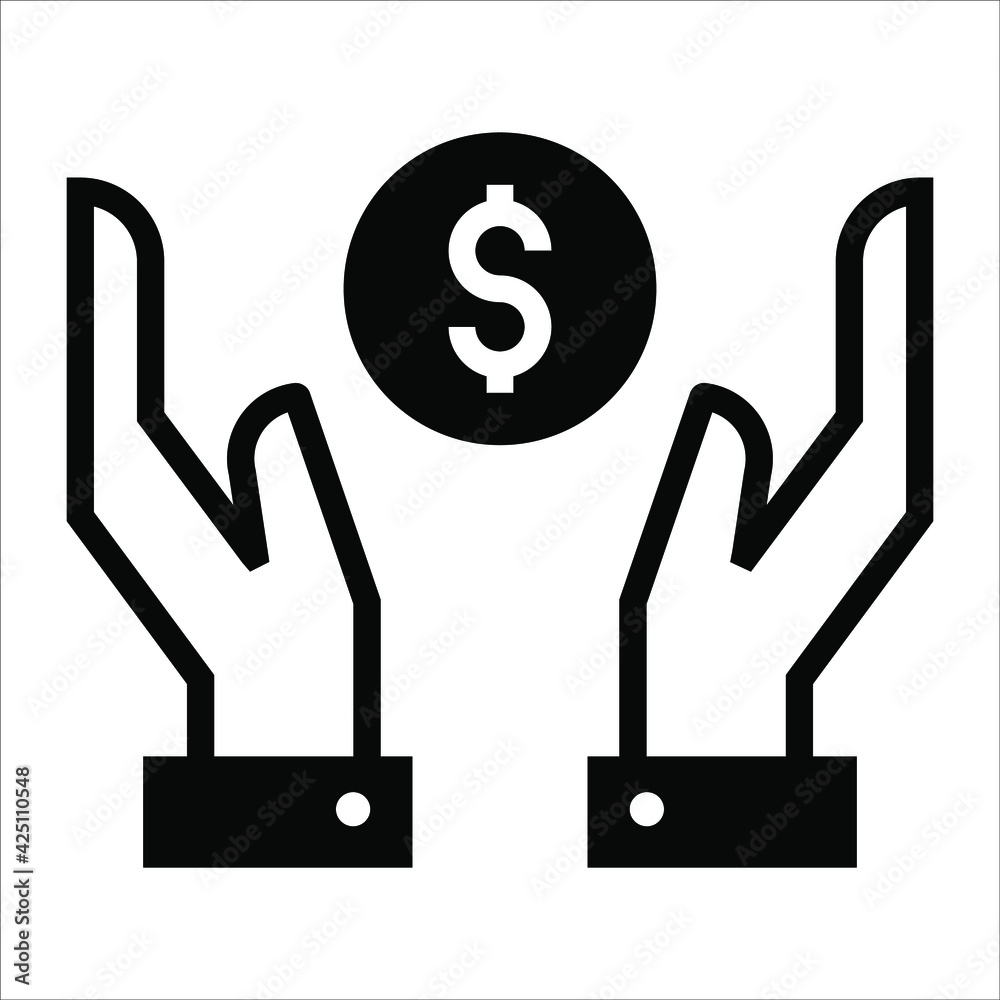 saving dollar black filled vector icon isolated saving dollar black filled vector icon isolated