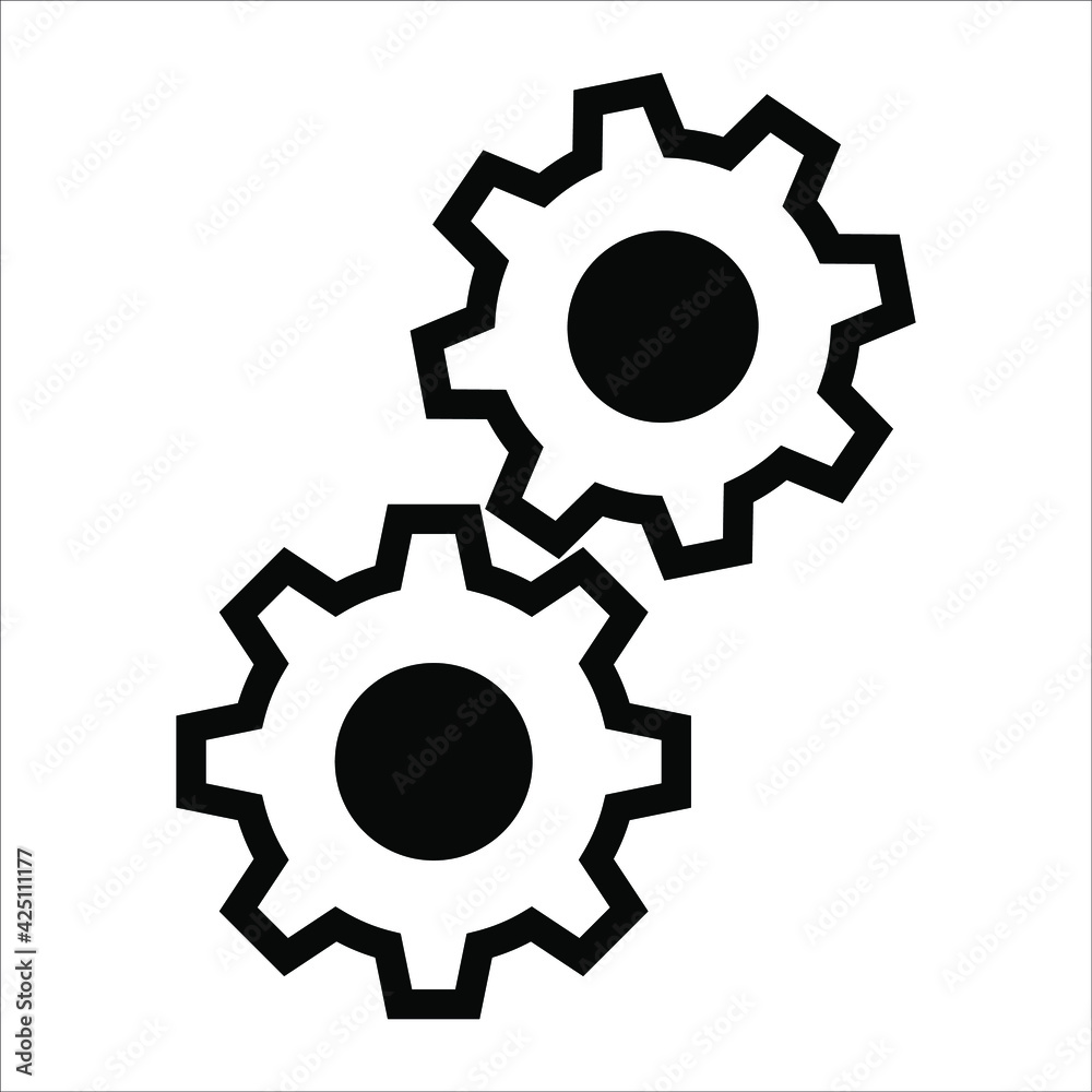 gear, industry black filled vector icon isolated