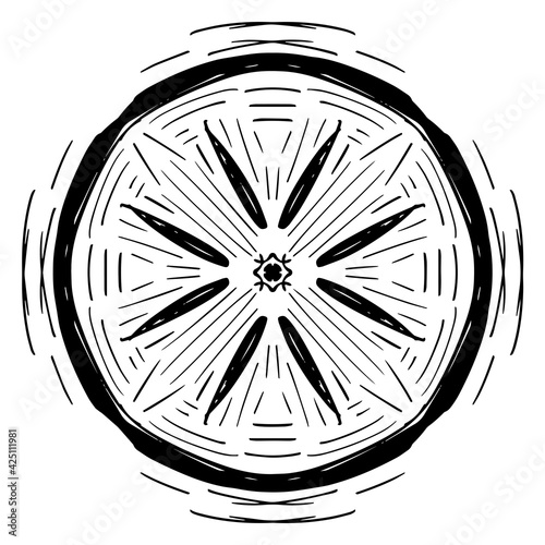 Vector seamless pattern tile - hand drawn decorative symmetrical element
