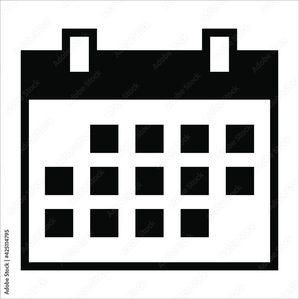 calendar, planner black filled vector icon isolated calendar, planner black filled vector icon isolated