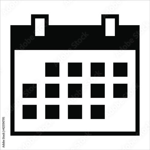 calendar  planner black filled vector icon isolated