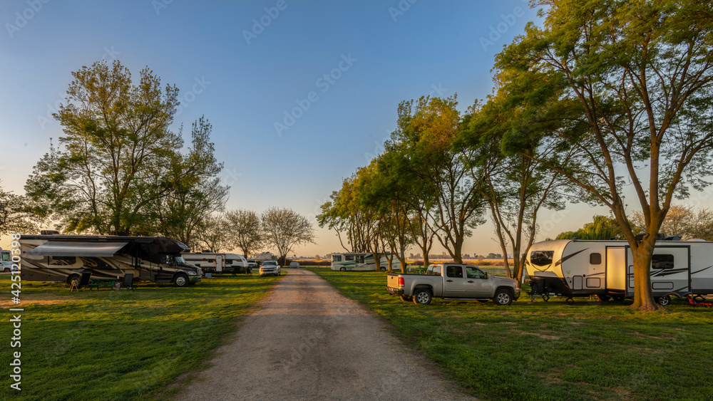 Rving at a resort park in northern California
