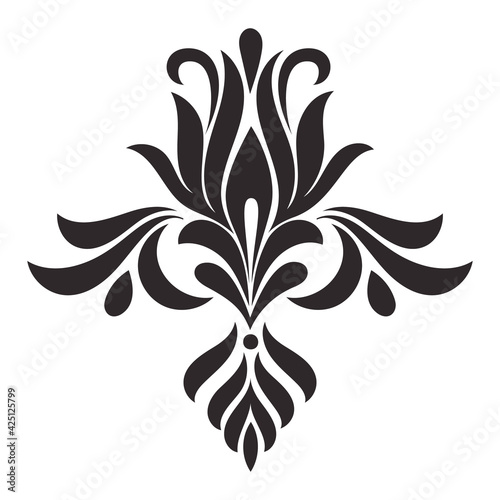 Damask central element isolated. Vector damask illustration.