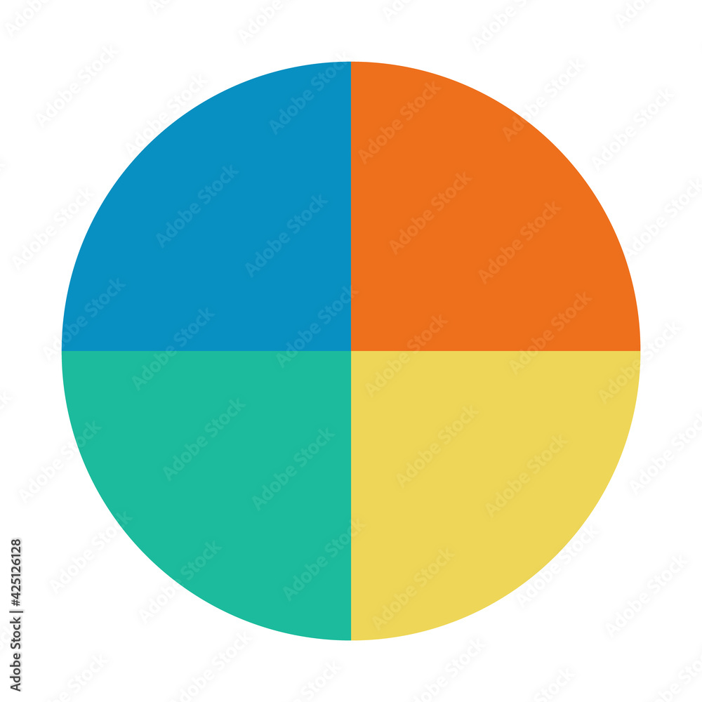 Infographic pie chart. Cycle presentation diagram 4 section. Vector isolated on white background Infographic pie chart. Cycle presentation diagram 4 section. Vector isolated on white background