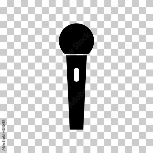 Microphone icon, audio speech symbol, record concert sign, web button design, karaoke flat speak