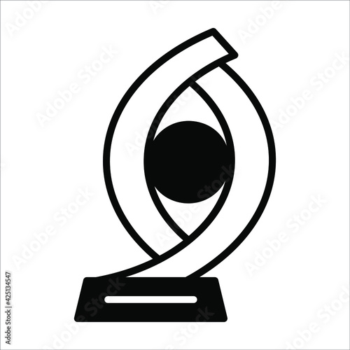 Golf trophy black filled line vector icon isolated