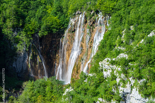 The Veliki Slap Waterfall in Plitvice Lakes National Park  Croatia