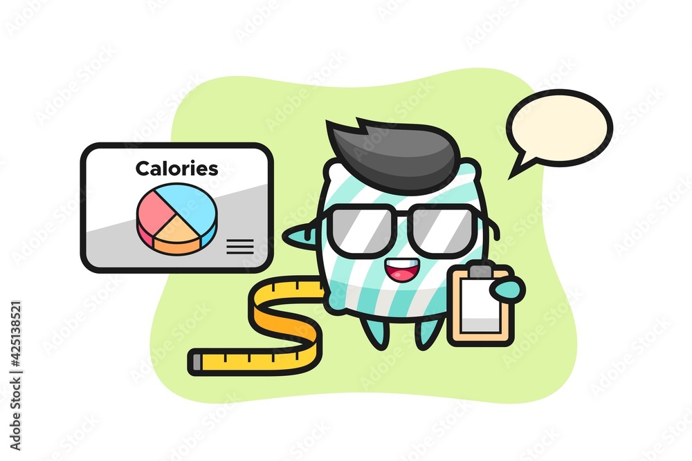 Illustration of pillow mascot as a dietitian