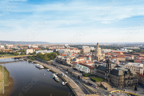 View of the old city skyline on the Elbe roverdresden