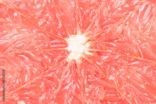 grapefruit slice, half cut grapefruit on white background.