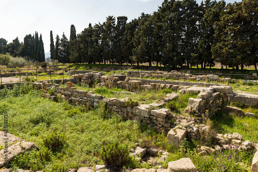 Beautiful Landscapes of The Archaeological Area of Megara Iblea in Province of Syracuse, Sicily, Italy.