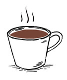 Hot coffee mug illustration