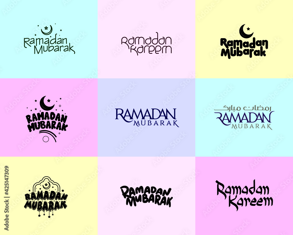 Ramadan English Typography Design Bundle 
