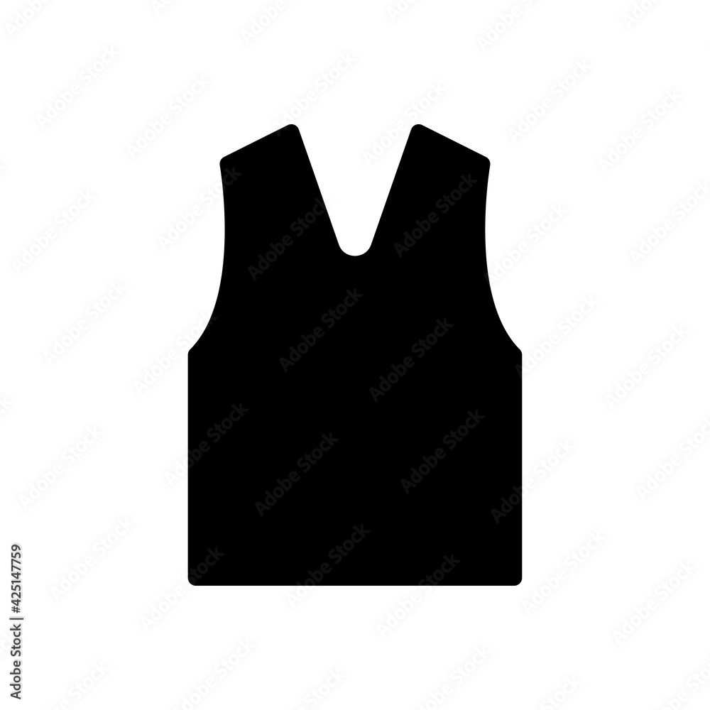 Sleeveless icon solid style vector Sleeveless icon solid style vector