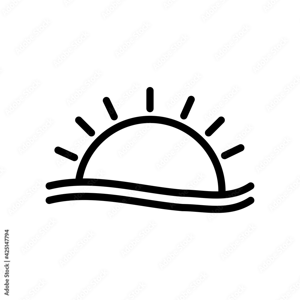 sunrise icon line style vector for your web, mobile app logo UI design sunrise icon line style vector for your web, mobile app logo UI design