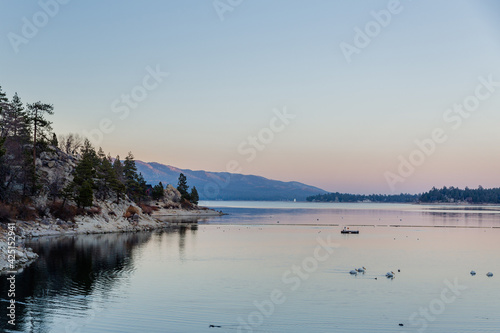 lake landscaping from last week at Big Bear Lake California. I took this photo with my old Canon 5D Mark iii with 24-70mm lens... Lovely sunset caught at the moment. 