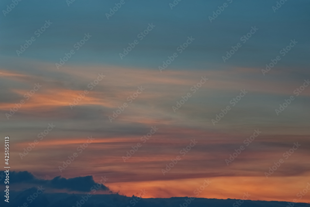 Colorful cloud ripple of twilight sky in a morning