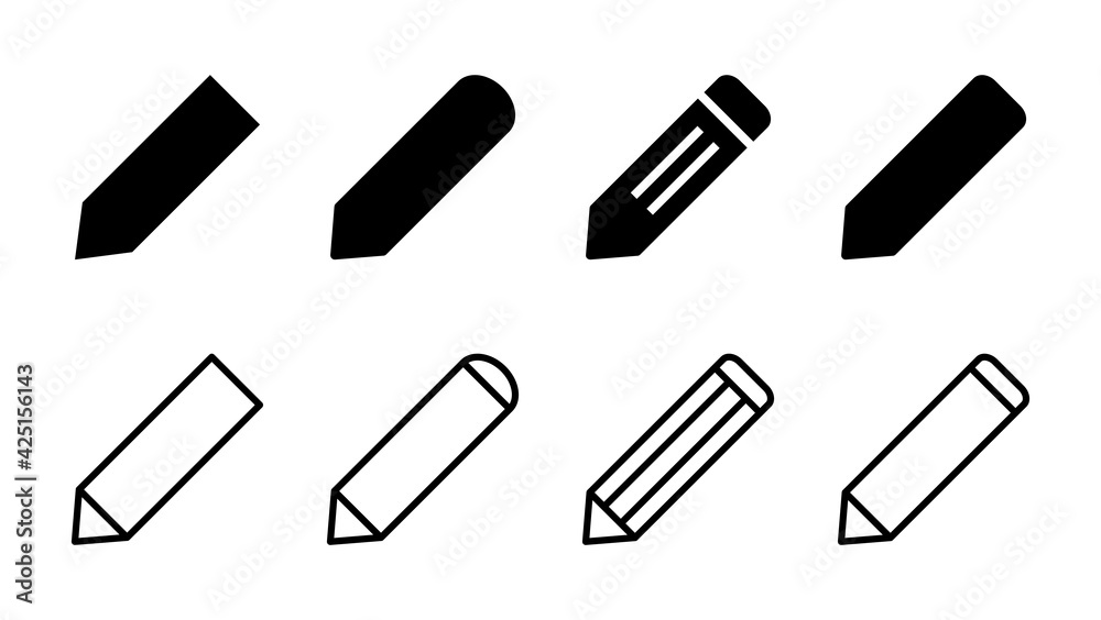 Pencil icon set. pen symbol. edit icon vector Pencil icon set. pen symbol. edit icon vector