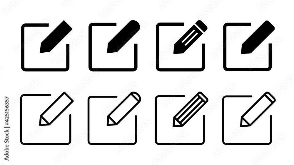 Edit icon set. edit document icon. edit text icon. pencil. sign up Edit icon set. edit document icon. edit text icon. pencil. sign up