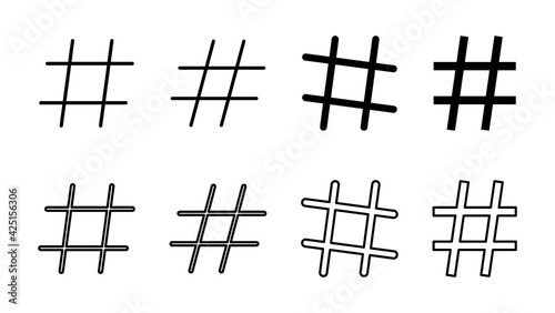 Hashtag icon set. hashtag symbol