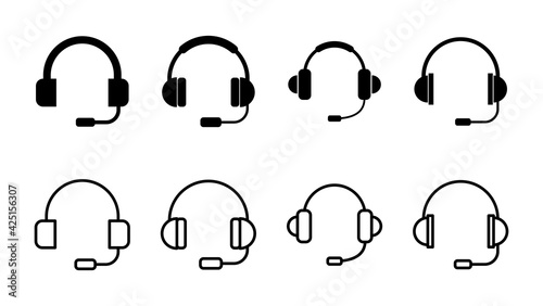 Headphone icon vector. Headset icon symbols