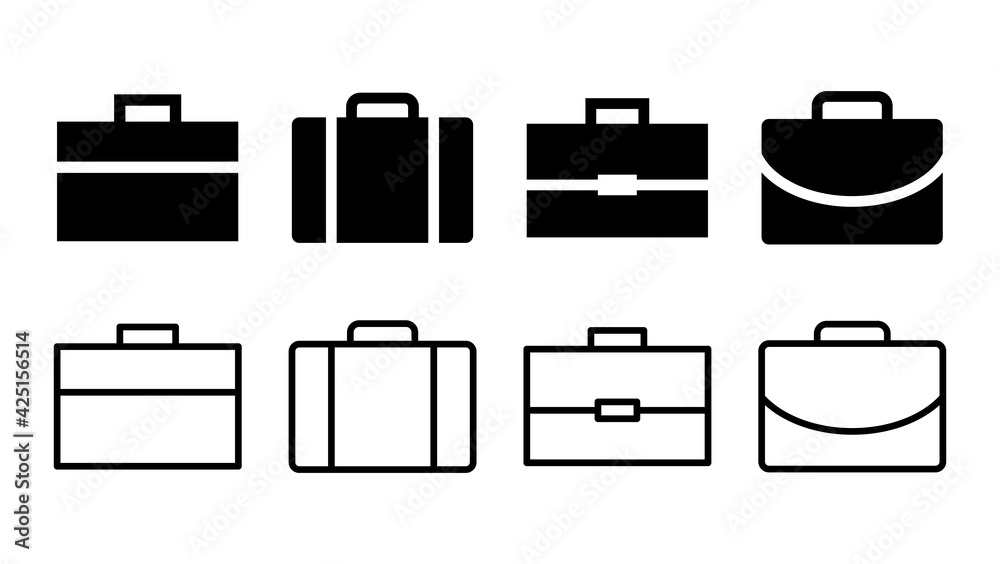 Briefcase icon set. suitcase icon. luggage symbol. Briefcase icon set. suitcase icon. luggage symbol.