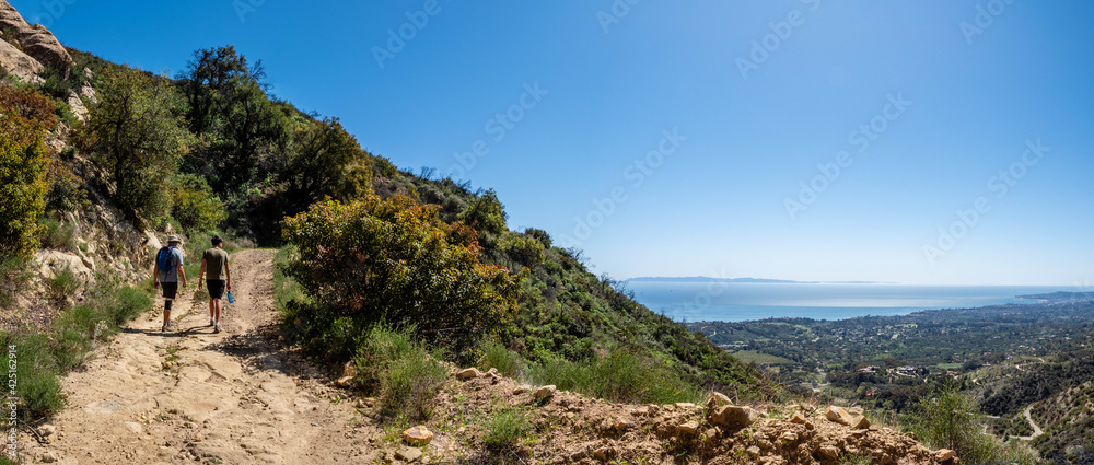 Old Romero Canyon Trail in Montecito, California near Santa Barbara on a clear, sunny spring day Old Romero Canyon Trail in Montecito, California near Santa Barbara on a clear, sunny spring day