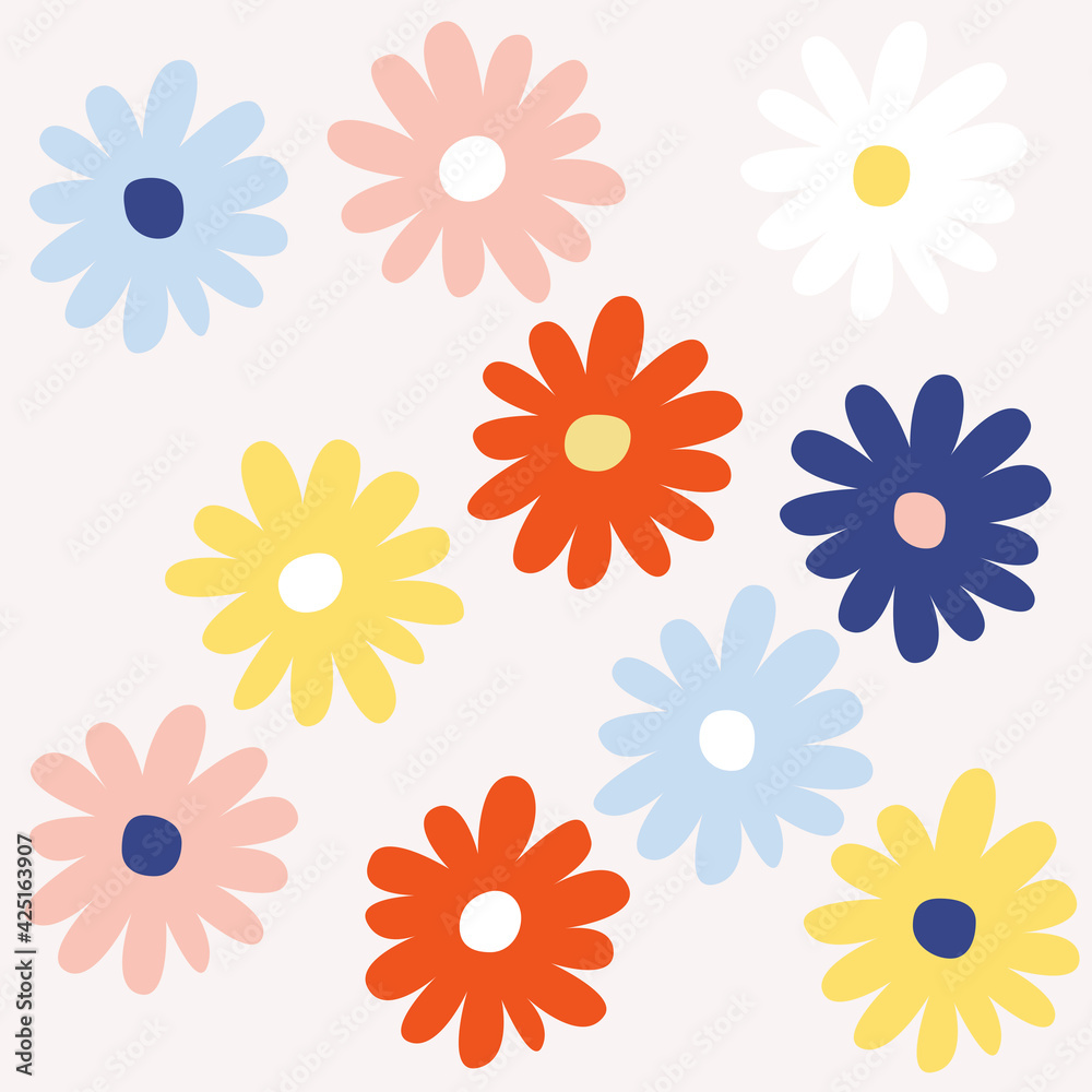 Spring flower pattern vector illustration. Spring flower pattern vector illustration.