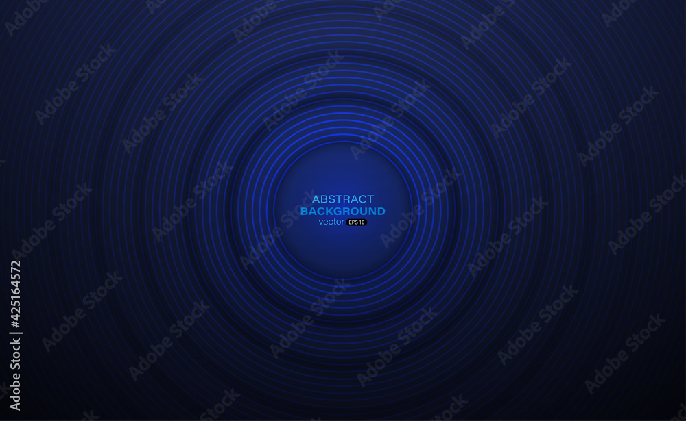 Dark blue background with circle stripes line. Modern graphic design element. Abstract background vector illustration Dark blue background with circle stripes line. Modern graphic design element. Abstract background vector illustration