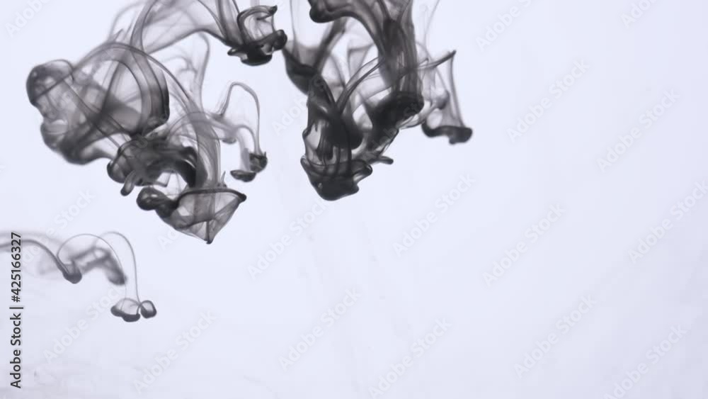 drop black ink paint in water 