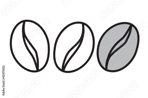 Coffee beans simple vector illustration. Flat isolated vector icons.