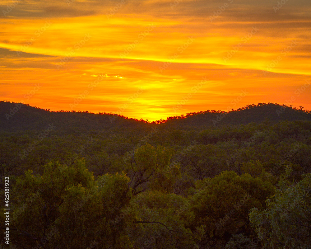 The amazing colours of an Australian Outback Sunset