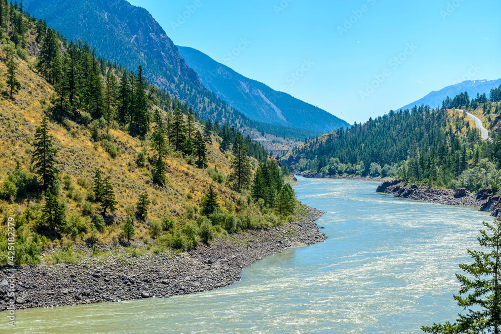 Majestic mountain river in summer in Vancouver, Canada.