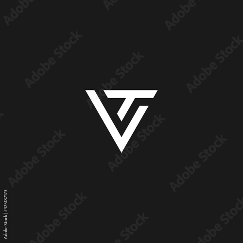 Free Download Creative Illustration of modern triangle letter VT - GFXLoad