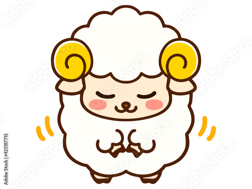 お辞儀する羊のイラスト素材