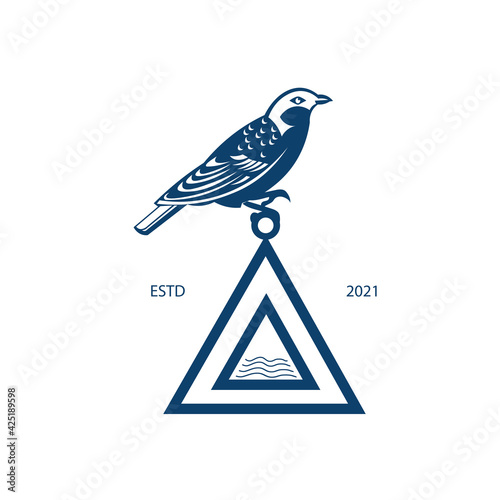 Bird stang in triangle logo photo