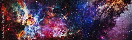 Mystical beautiful space. Unforgettable diverse space background Elements of ...
