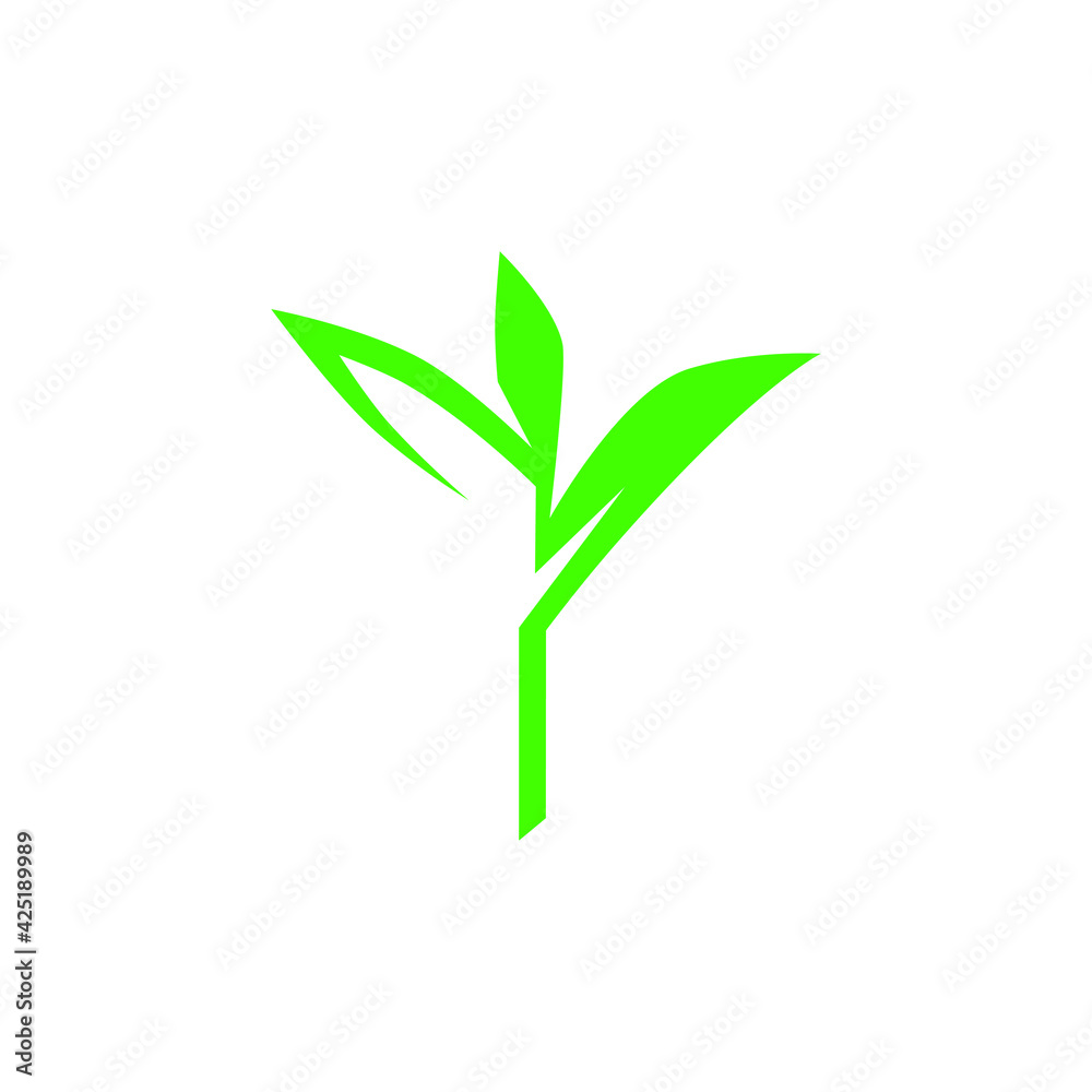 Seedling sprout symbol on white backdrop. Design element Seedling sprout symbol on white backdrop. Design element