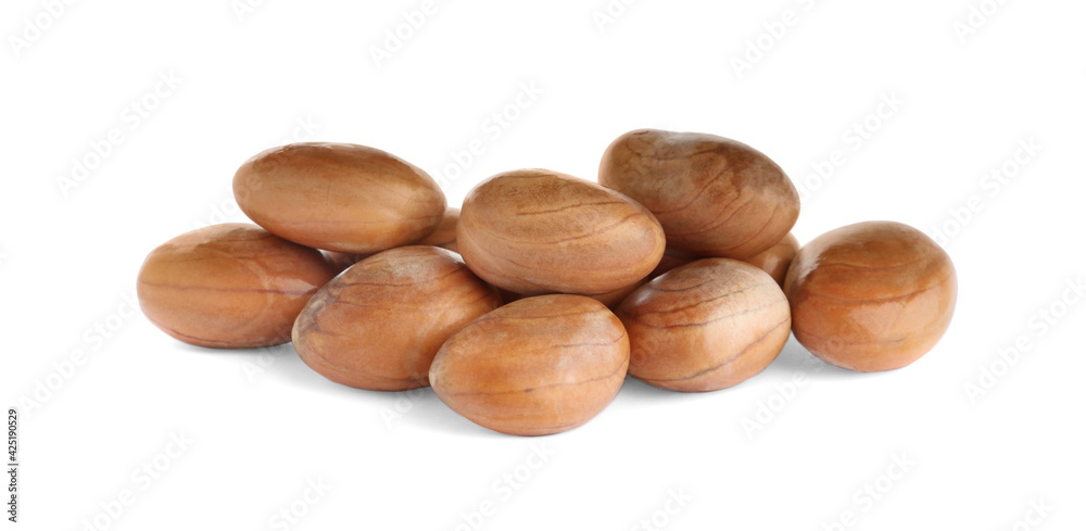 Fresh raw jackfruit seeds on white background Fresh raw jackfruit seeds on white background