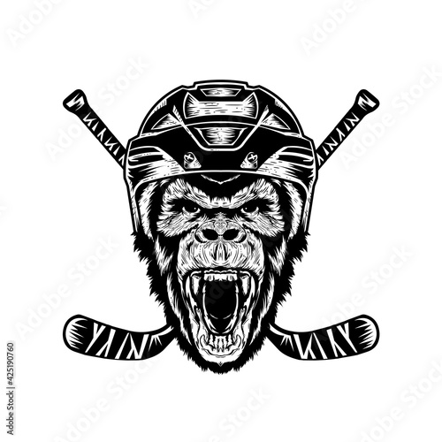 Gorilla with Hockey stick logo