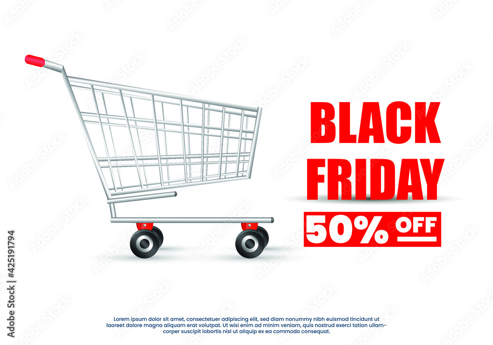 Black friday sale poster with shopping cart. Eps10 vector illustration. Black friday sale poster with shopping cart. Eps10 vector illustration.