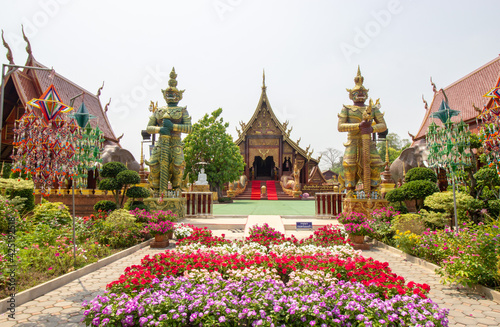 Beautiful landscape of ancient  temple : 25 March 2021 in wat sawanghuanakam Temple , kalasin, Thailand