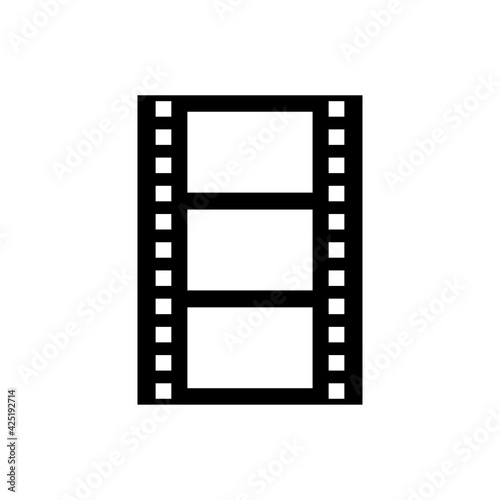 negative film icon design, glyph style, vector eps10
