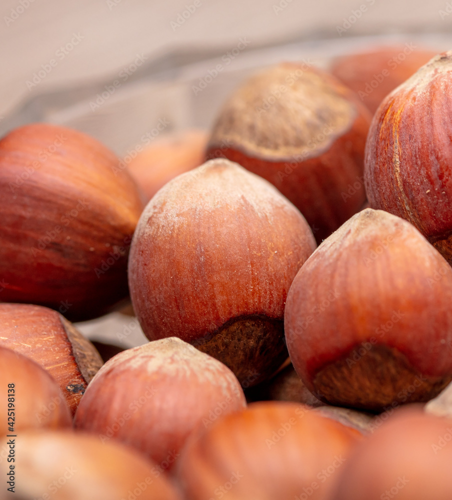 Close-up of fresh hazelnuts as background. Close-up of fresh hazelnuts as background.