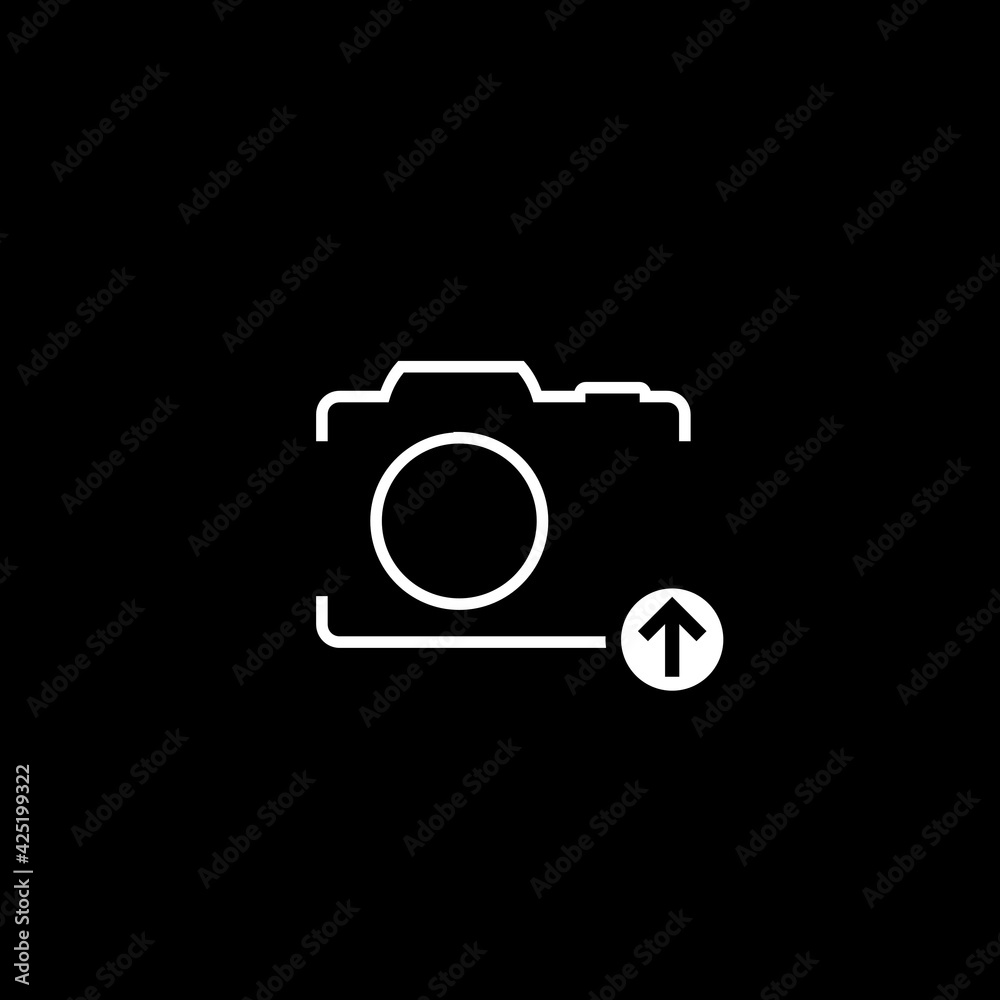 Photo Upload icon isolated on dark background Photo Upload icon isolated on dark background