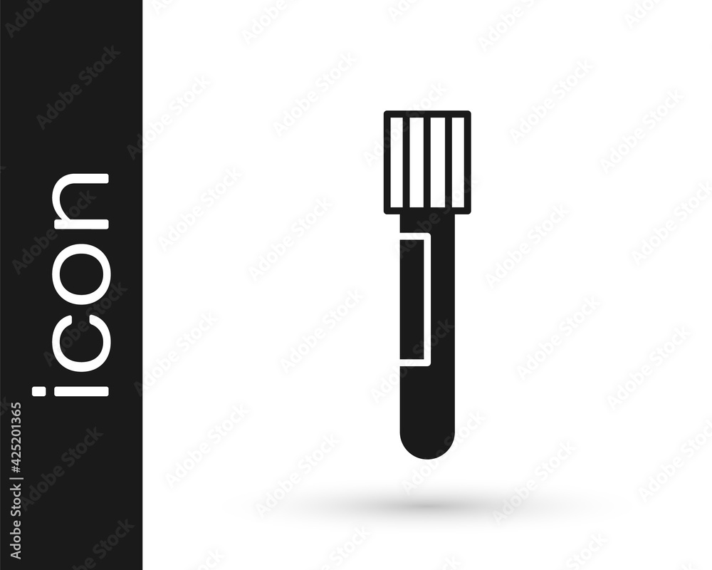 Black Test tube and flask chemical laboratory test icon isolated on white background. Laboratory glassware sign. Vector Black Test tube and flask chemical laboratory test icon isolated on white background. Laboratory glassware sign. Vector