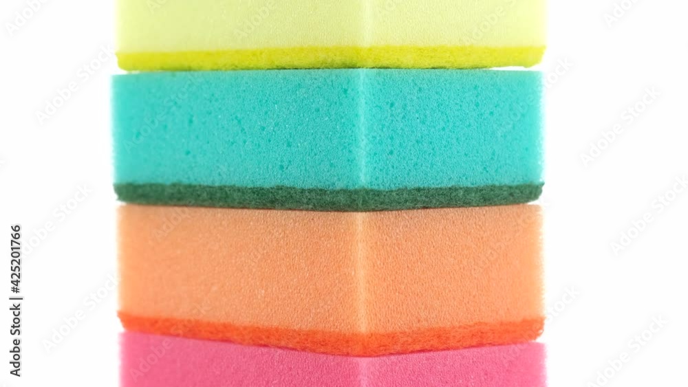 dishwashing sponges close up. cleaning products dishwashing sponges close up. cleaning products