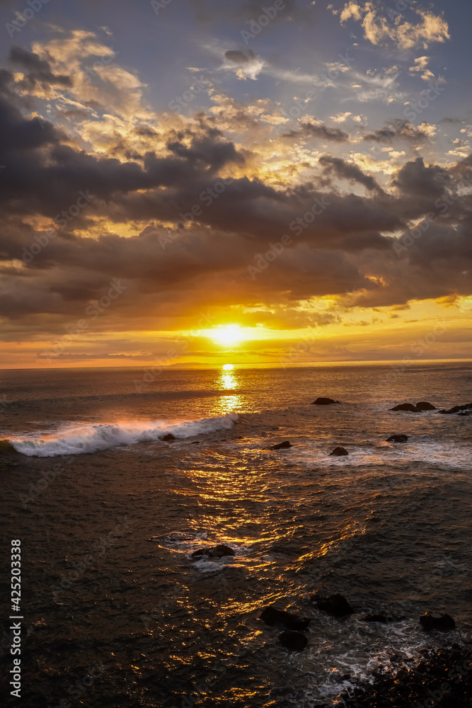 Beautiful colors of a sunset in the pacific ocean in the magical beaches of Costa Rica Beautiful colors of a sunset in the pacific ocean in the magical beaches of Costa Rica