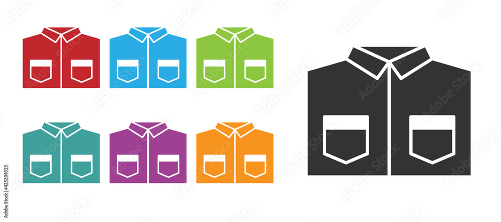 Black Shirt icon isolated on white background. Set icons colorful. Vector Black Shirt icon isolated on white background. Set icons colorful. Vector